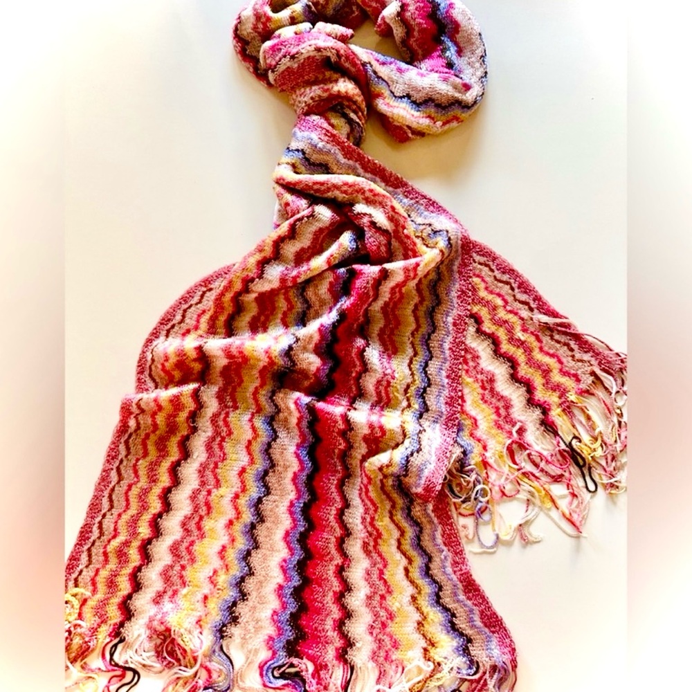 Missoni Pink and Yellow Zigzag Scarf